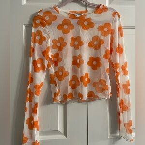 Floral Sheer Orange Top